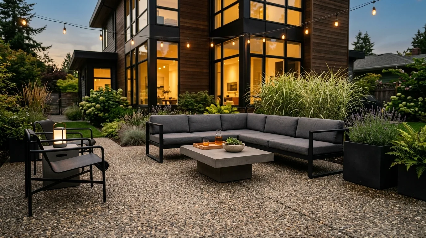 Concrete Patio With Fire Feature